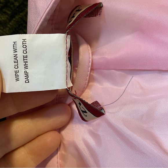 5/$20 Tudor Court faux pink leather jacket, M. - Picture 3 of 8